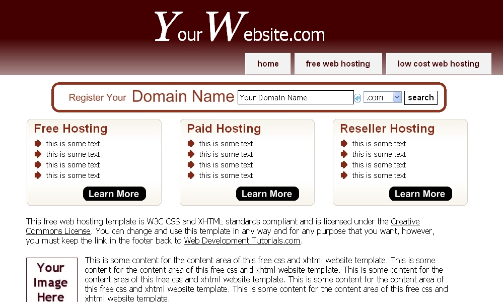 free css and xhtml website template