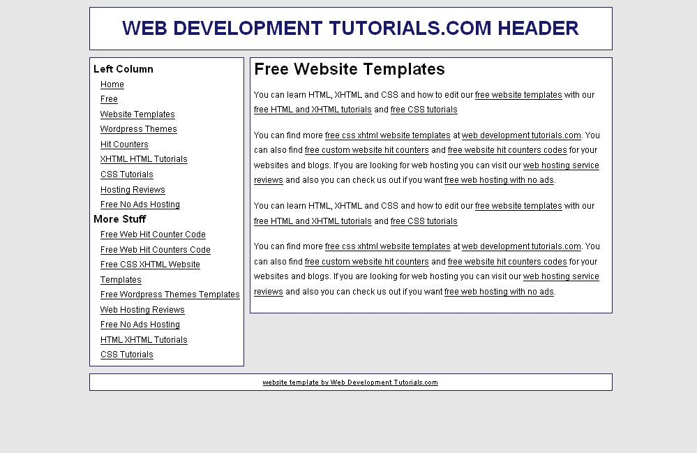 free css xhtml website template