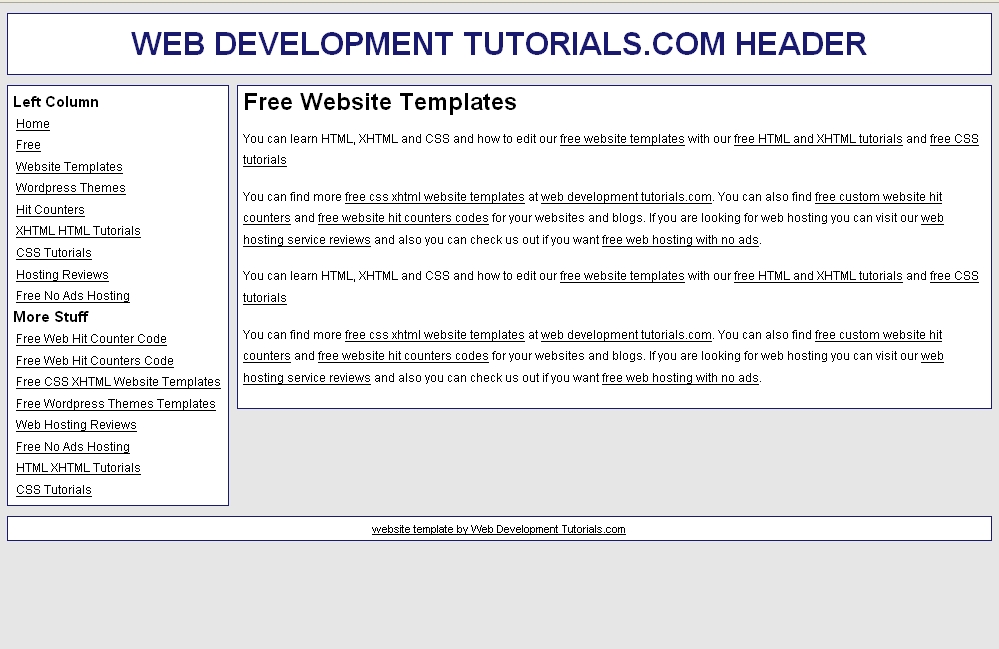 free css xhtml website template