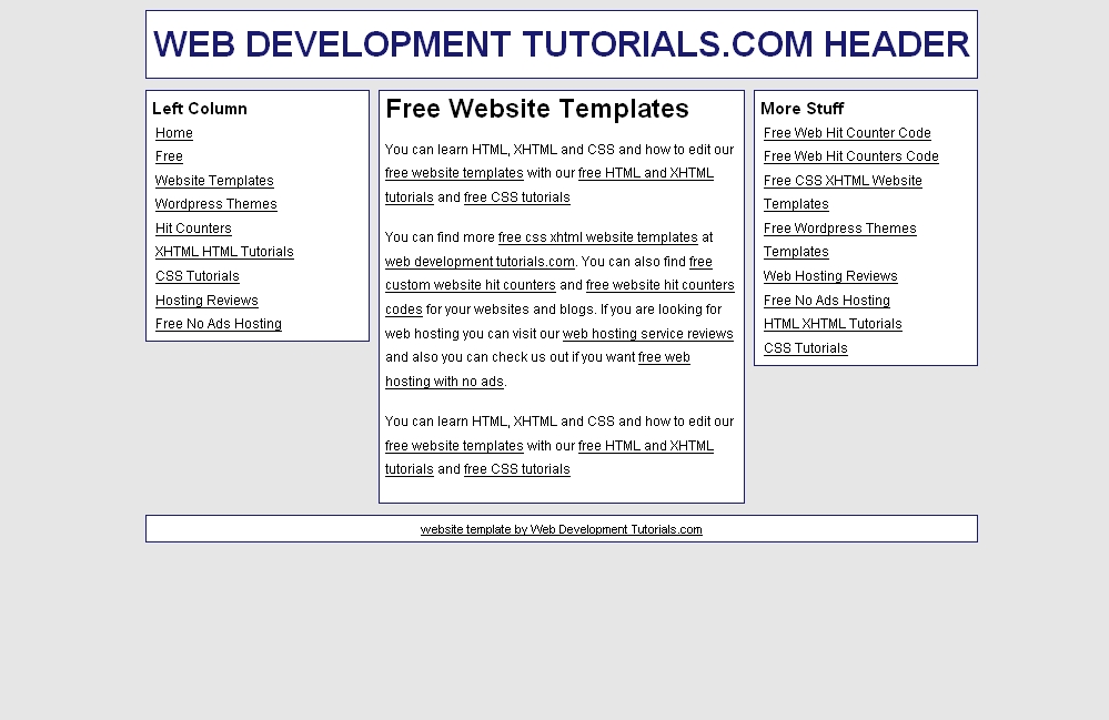 free css xhtml website template